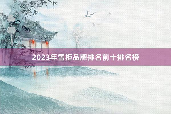 2023年雪柜品牌排名前十排名榜